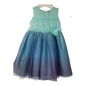 George Size 3T Whimsical Ombre Dress with Tulle Skirt Floral Accent Fairycore